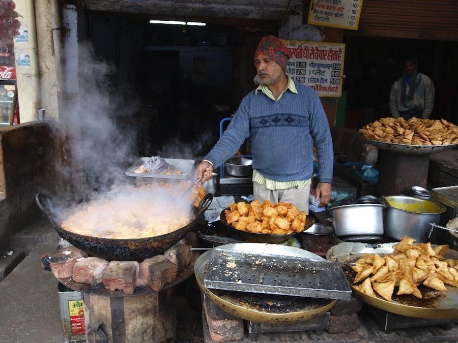 samosas en la calle